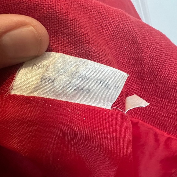 Vintage Stephanie Andrews Red Linen Cropped Jacket, Size 10 - Picture 7 of 8